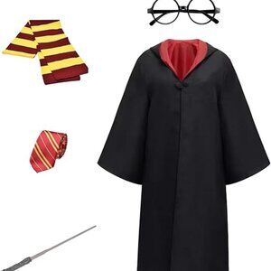 Harry Potter Costume with eyeglasses and tie, wand  I would say Large